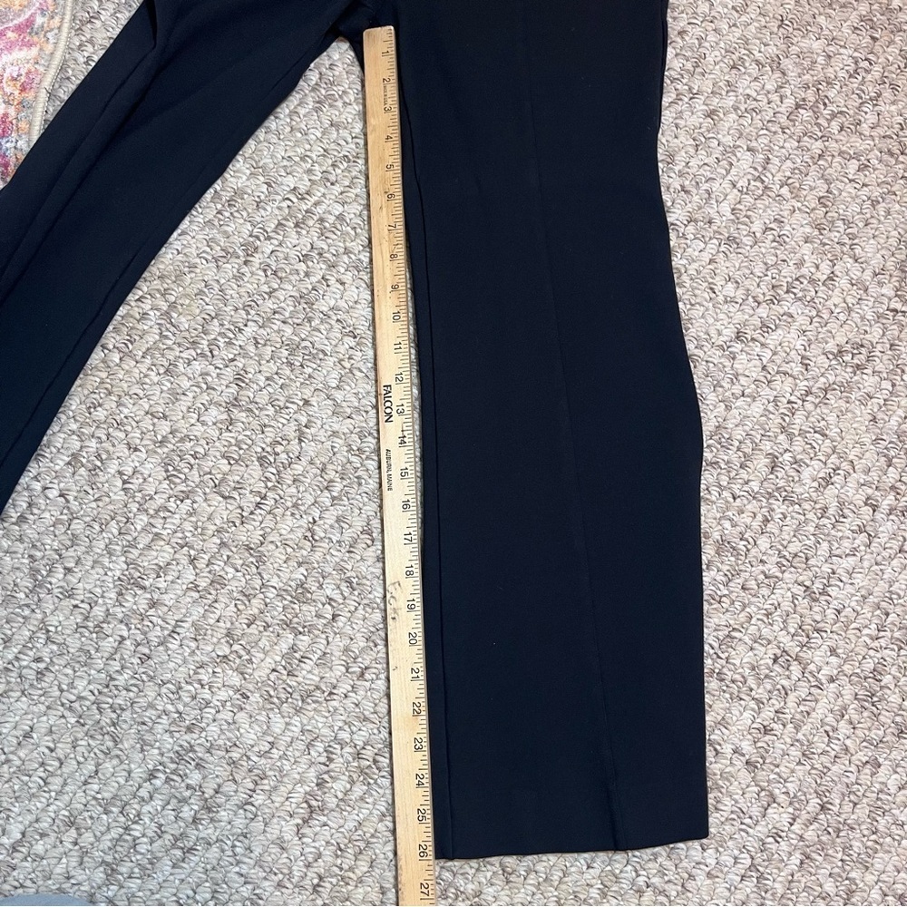 Anthropologie Black Wide Leg Ponte pants Size M High Rise Side Zip Stretch - Picture 7 of 15